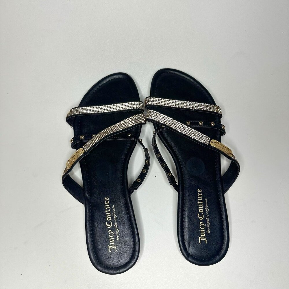 Juicy Couture flat black sandals Size 10